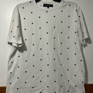 Free Planet White T-Shirt with Black Palm Print
